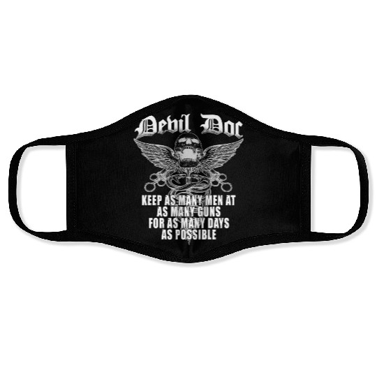 Devil Doc US Navy Corpsman Badass Army Veteran Face Masks