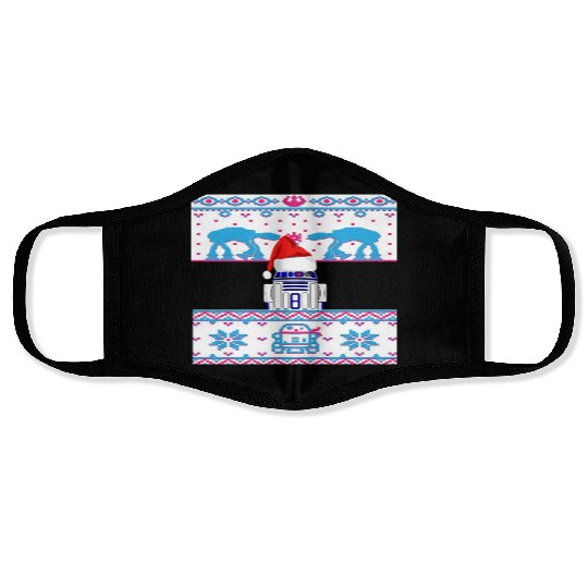 R2D2 Ugly Christmas Sweater Face Masks