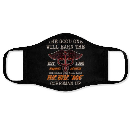 DOC Devil US Navy Corpsman Badass Army Veteran Face Masks