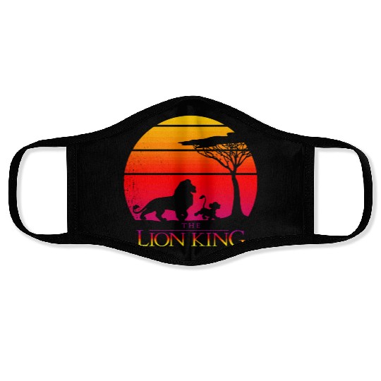Disney Lion King Vintage Sunset Logo Graphic Face Masks