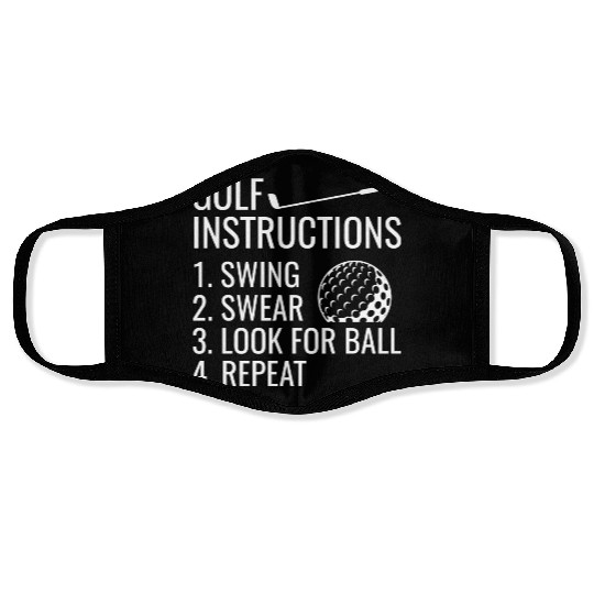 Golf Instructions Face Masks