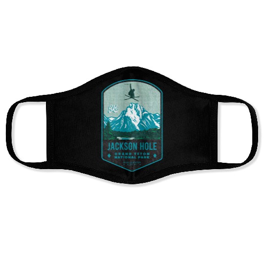 Jackson Hole Ski Badge Face Masks