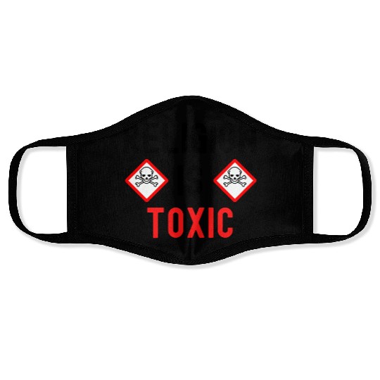 RELIGION Is TOXIC Skull Crossbones toxicity symbol Face Masks