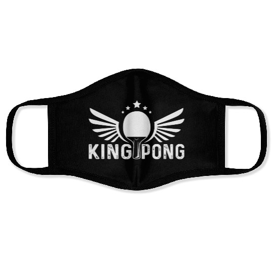 Funny Ping Pong Distressed King Pong Table Tennis Face Masks