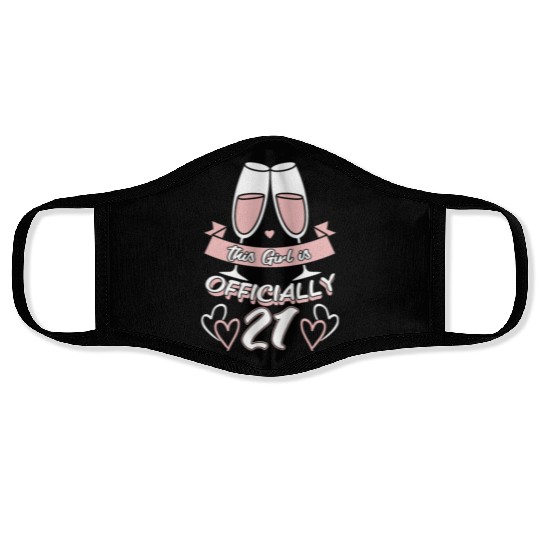 This Girl Is Officially 21 Party 21st Birthday Face Masks