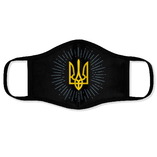National emblem of Ukraine - Ukraine coat of arms Face Masks