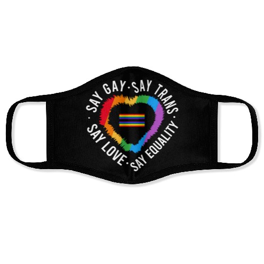 LGBT Transgender Pride Flag Gift Say Gay Say Trans Face Masks