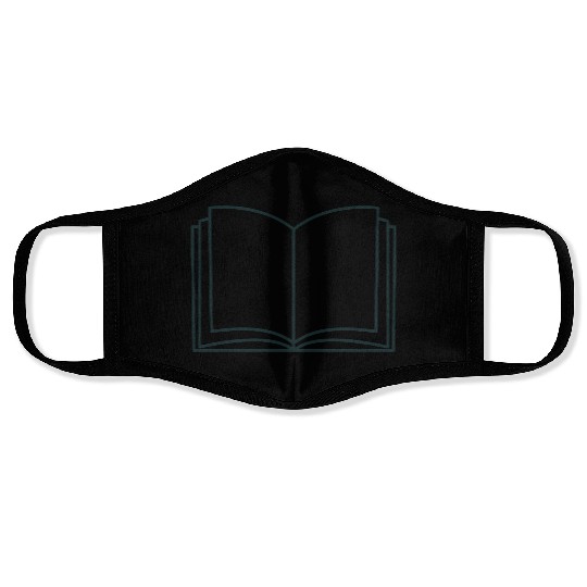 Open book with open pages Face Masks