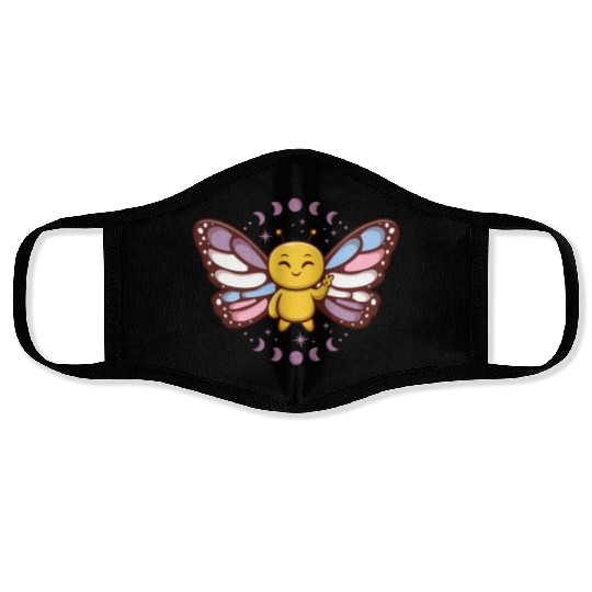 Intersex Monarch Butterfly Subtle Discreet Pride Face Masks
