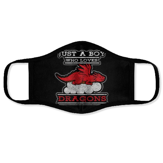 Fantasy Asia Black Chinese Dragon Face Masks