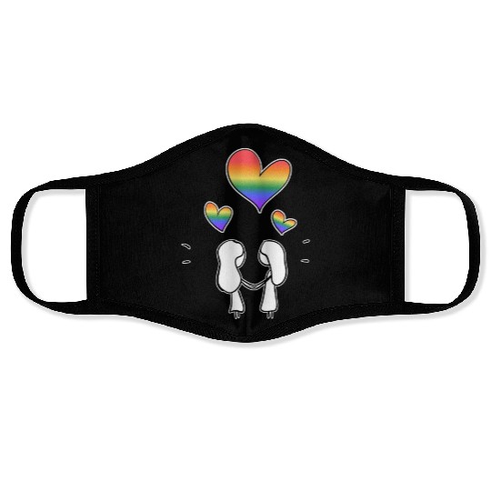 lgbt couple lesbian love valentines day Face Masks