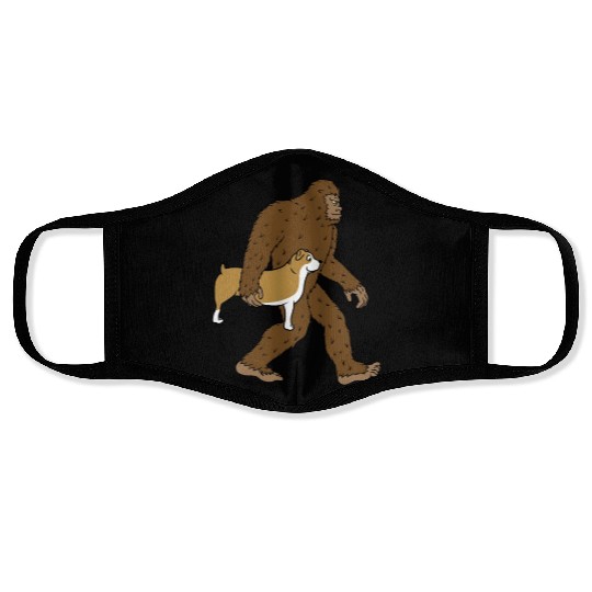 Bigfoot Sasquatch Carrying English Bulldog Face Masks