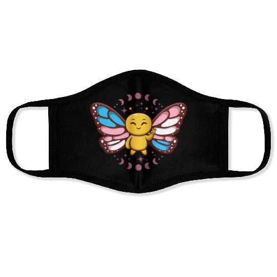 Transgender Monarch Butterfly Trans Subtle Pride Face Masks
