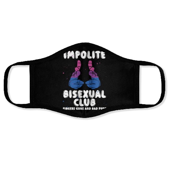 Impolite Bisexual Club Funny Bi Pride LGBT Month Face Masks