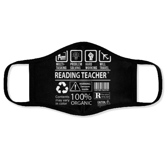 Reading Teacher Face Masks - Multitasking Job Gift It
