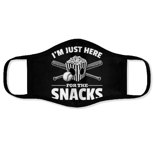Popcorn Baseball Snack Food Lover Face Masks