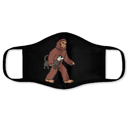 Bigfoot Sasquatch Walking Ferret Face Masks