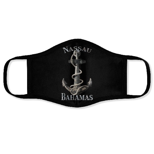 Nassau Bahamas Nautical Anchor Sailing Face Masks