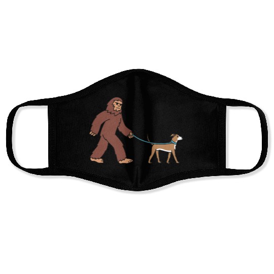 Bigfoot Sasquatch Walking Greyhound Face Masks