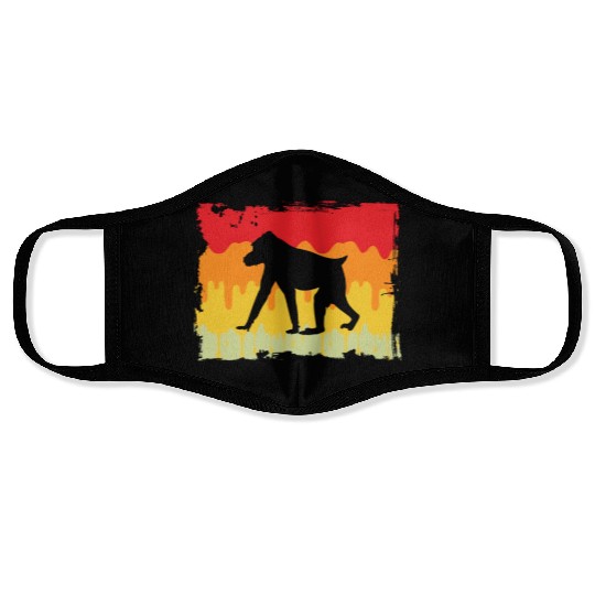 monkey retro Face Masks