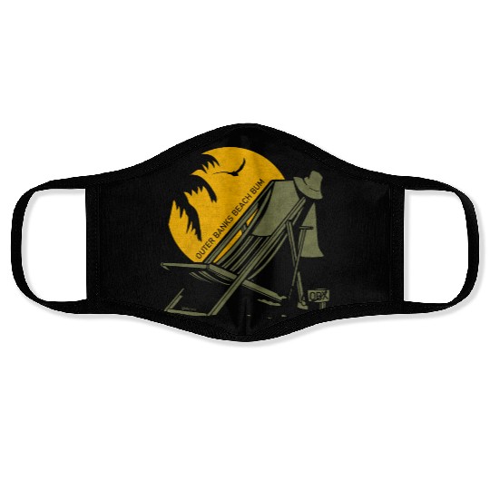 OBX Beach B OBX Army Green Vintage Face Masks