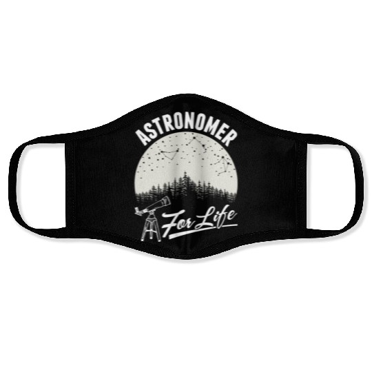 Telescope Stars Galaxy Astronomy Lover Face Masks