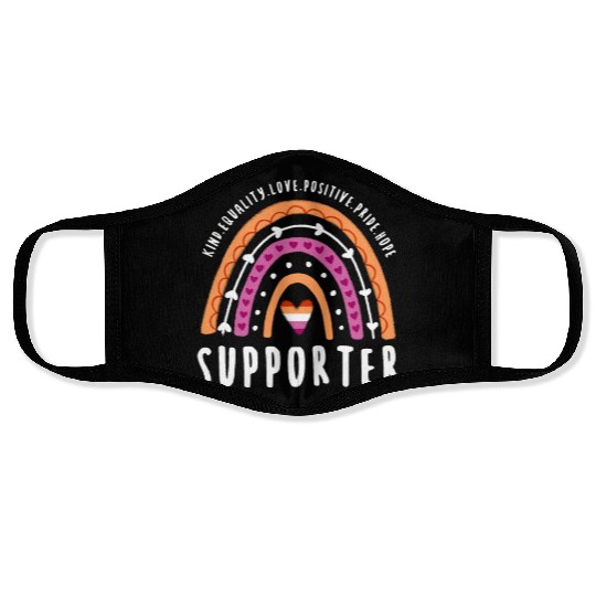 Supporter Lesbian Pride Rainbow Face Masks