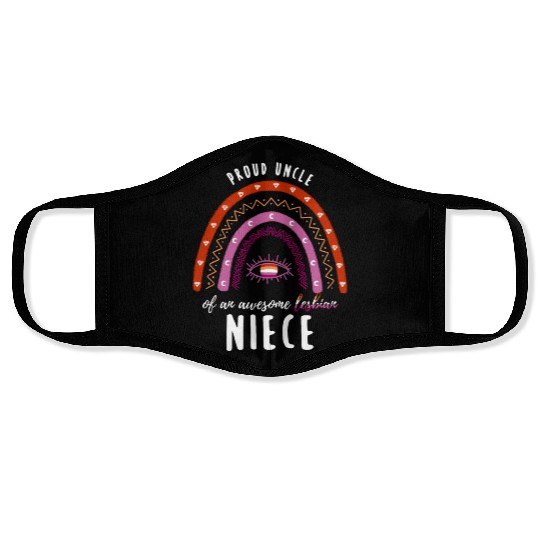 Rainbow Uncle Lesbian Niece Face Masks