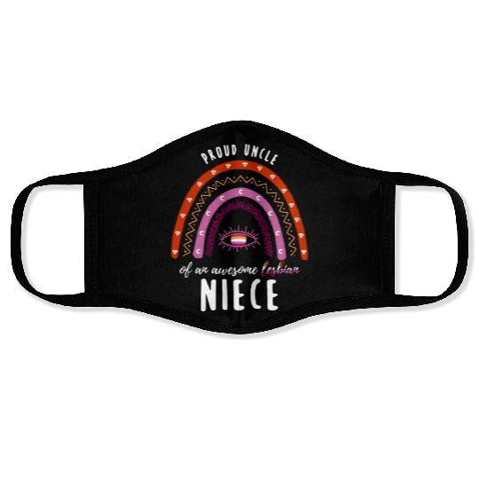 Rainbow Uncle Lesbian Niece Face Masks