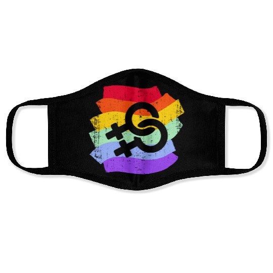 LGBT LGBTQ Rainbow Flag Women Face Masks