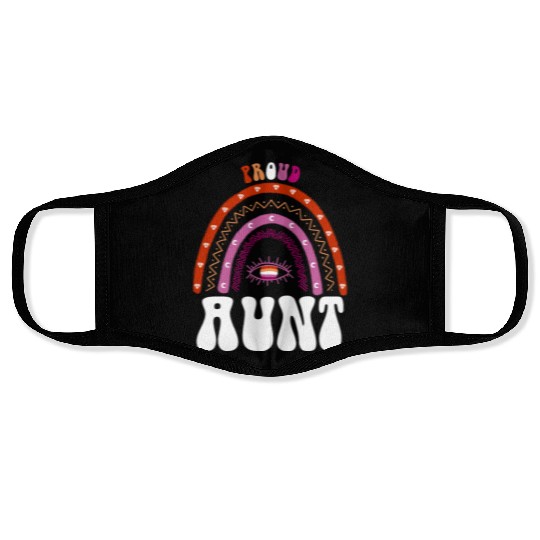Lesbian Rainbow Proud Aunt Lesbian Face Masks