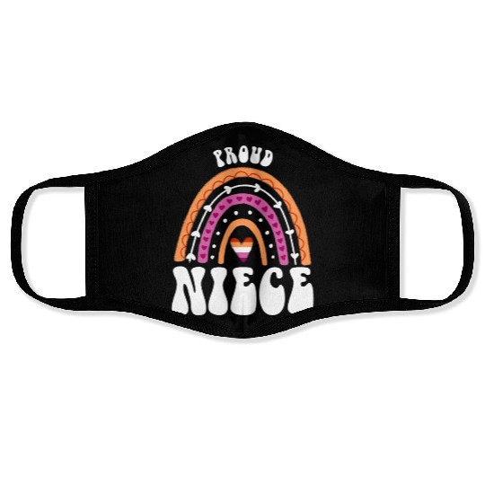Proud Niece Lesbian Pride Rainbow Face Masks