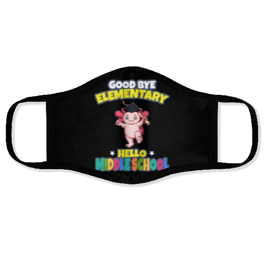 Good Bye Elementary Hello Middle School Graduation Face Masks