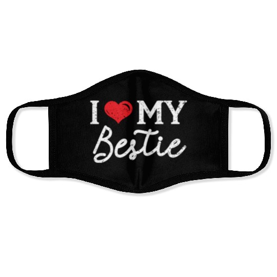 I Love My Bestie Best Friend Friendship BFF Squad Face Masks