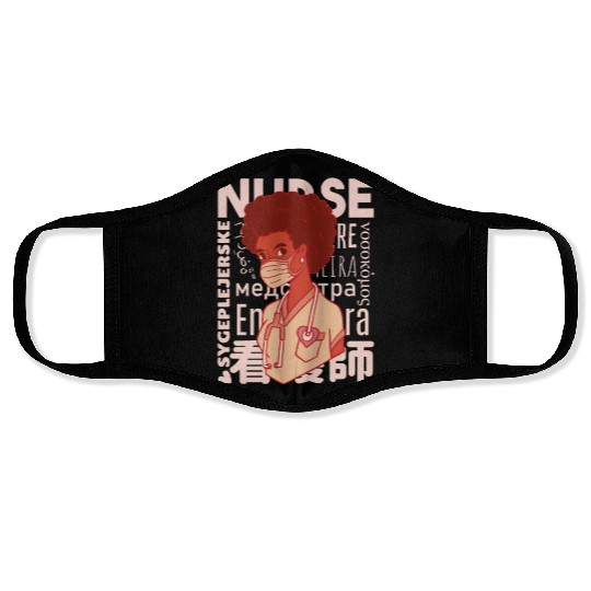 Nurse Afro Woman Doctor Nurse Afro Woman Doctor gi Face Masks