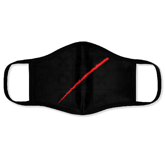 White Black Minimalist Three In A Row Face Masks