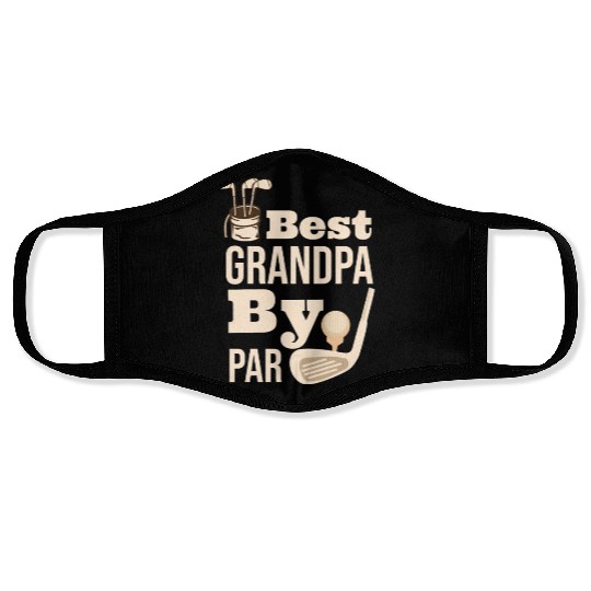 Best Grandpa By Par Father s Day Golf Grandad Golf Face Masks
