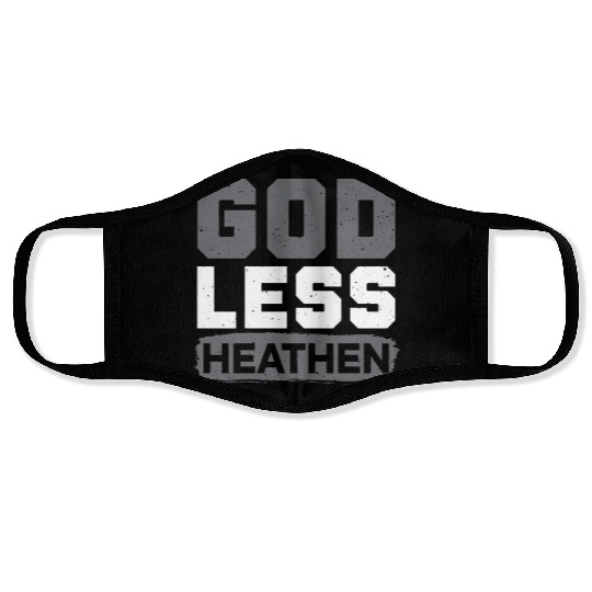 Godless Heathen Anti-Religion Agnostic Atheist Face Masks