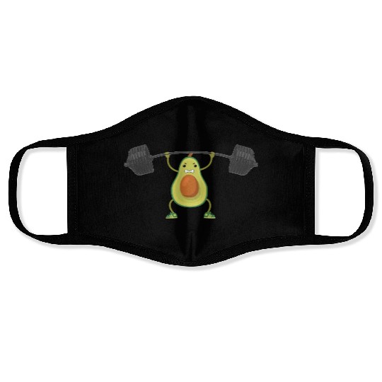 Avocado Gym Workout Vegan Weightlifting Sport Love Face Masks