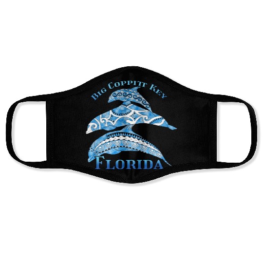 Big Coppitt Key Florida Vacation Tribal Dolphins Face Masks