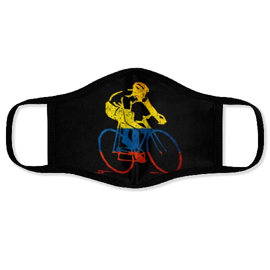 Colombian Cyclist Road Racing Tour Cycling Gift Face Masks