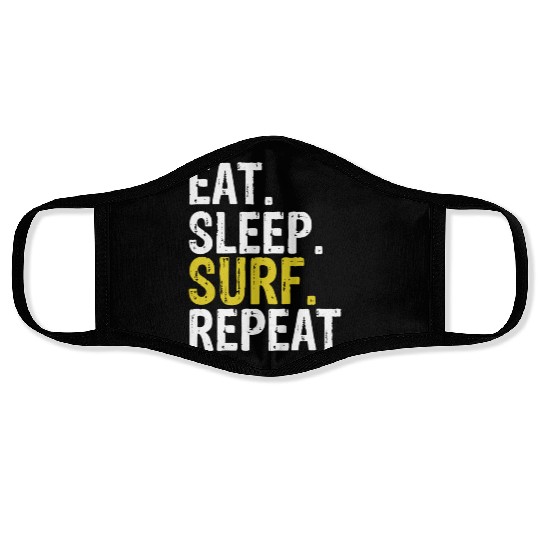 Eat Sleep Surf Repeat Surfing Gift Face Masks