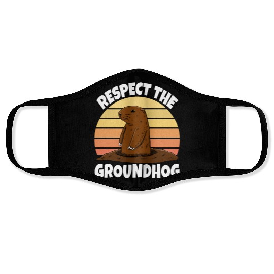 Respect The Groundhog Face Masks