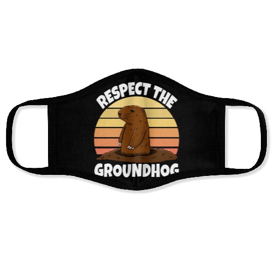 Respect The Groundhog Face Masks