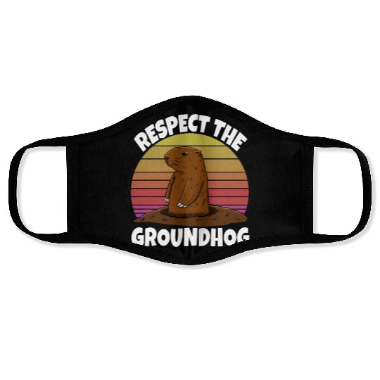 Respect The Groundhog Face Masks