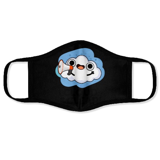 Cloud And Clear Funny Weather Pun Face Masks