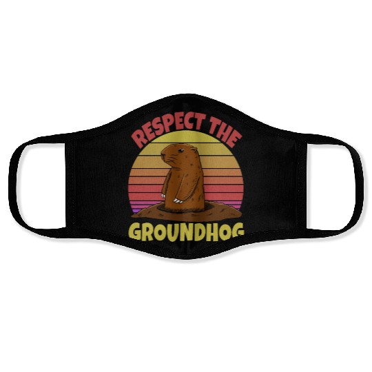 Respect The Groundhog Face Masks