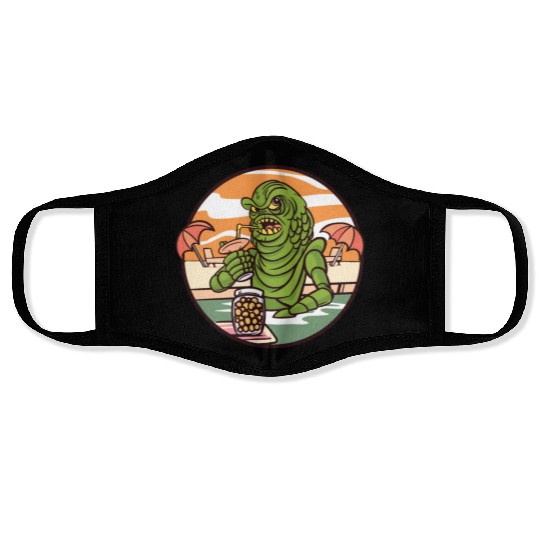 Monster drinking cocktail Monster drinking cocktai Face Masks