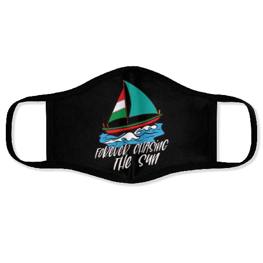 Sailing Sailboat Boating Retirement Plan Yacht Face Masks