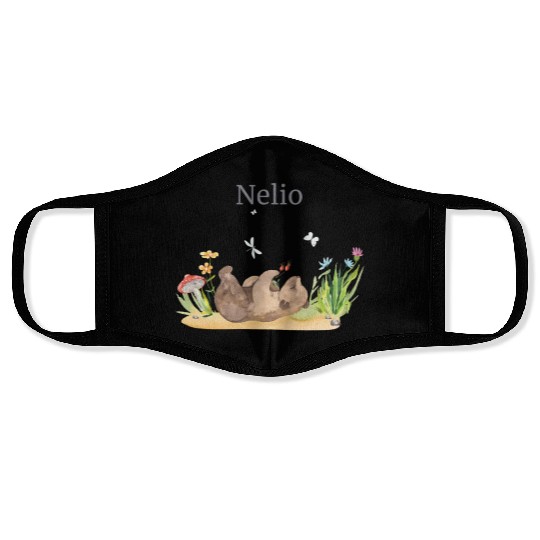 Forest Animal Bear Flowers Name Nelio Face Masks